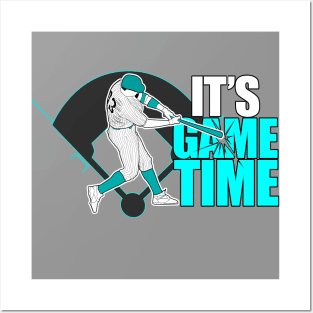 It's Game Time - Baseball (Aqua) Posters and Art